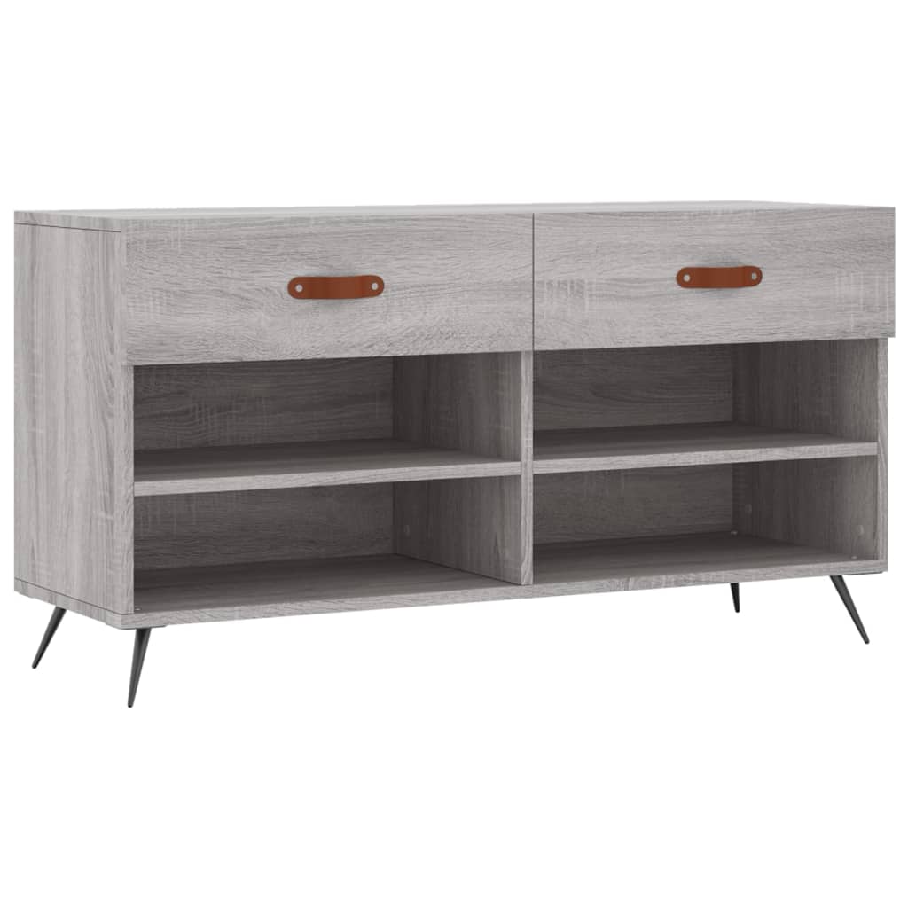 vidaXL Schuhbank Grau Sonoma 102x35x55 cm Holzwerkstoff