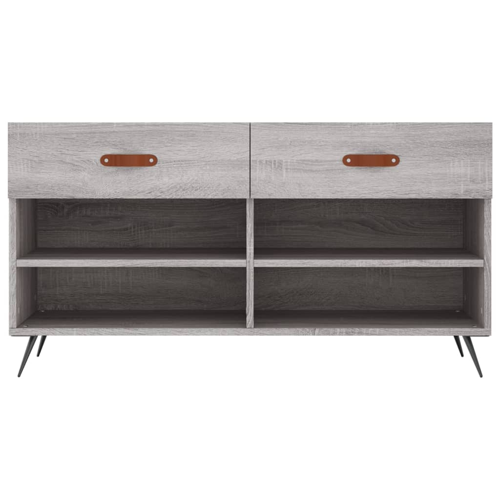 vidaXL Schuhbank Grau Sonoma 102x35x55 cm Holzwerkstoff