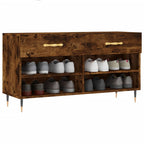 vidaXL Schuhbank Räuchereiche 102x35x55 cm Holzwerkstoff