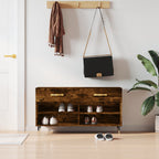 vidaXL Schuhbank Räuchereiche 102x35x55 cm Holzwerkstoff