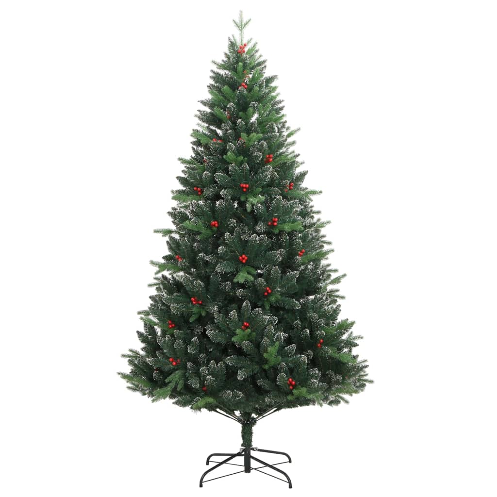 vidaXL Künstlicher Weihnachtsbaum Klappbar mit Roten Beeren 120 cm