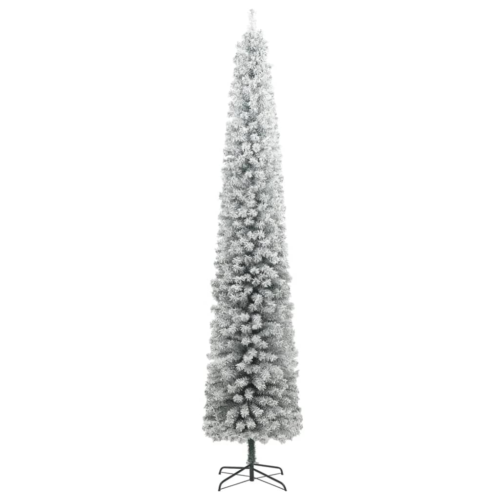 vidaXL Weihnachtsbaum Schlank mit Ständer Beschneit 270 cm PVC