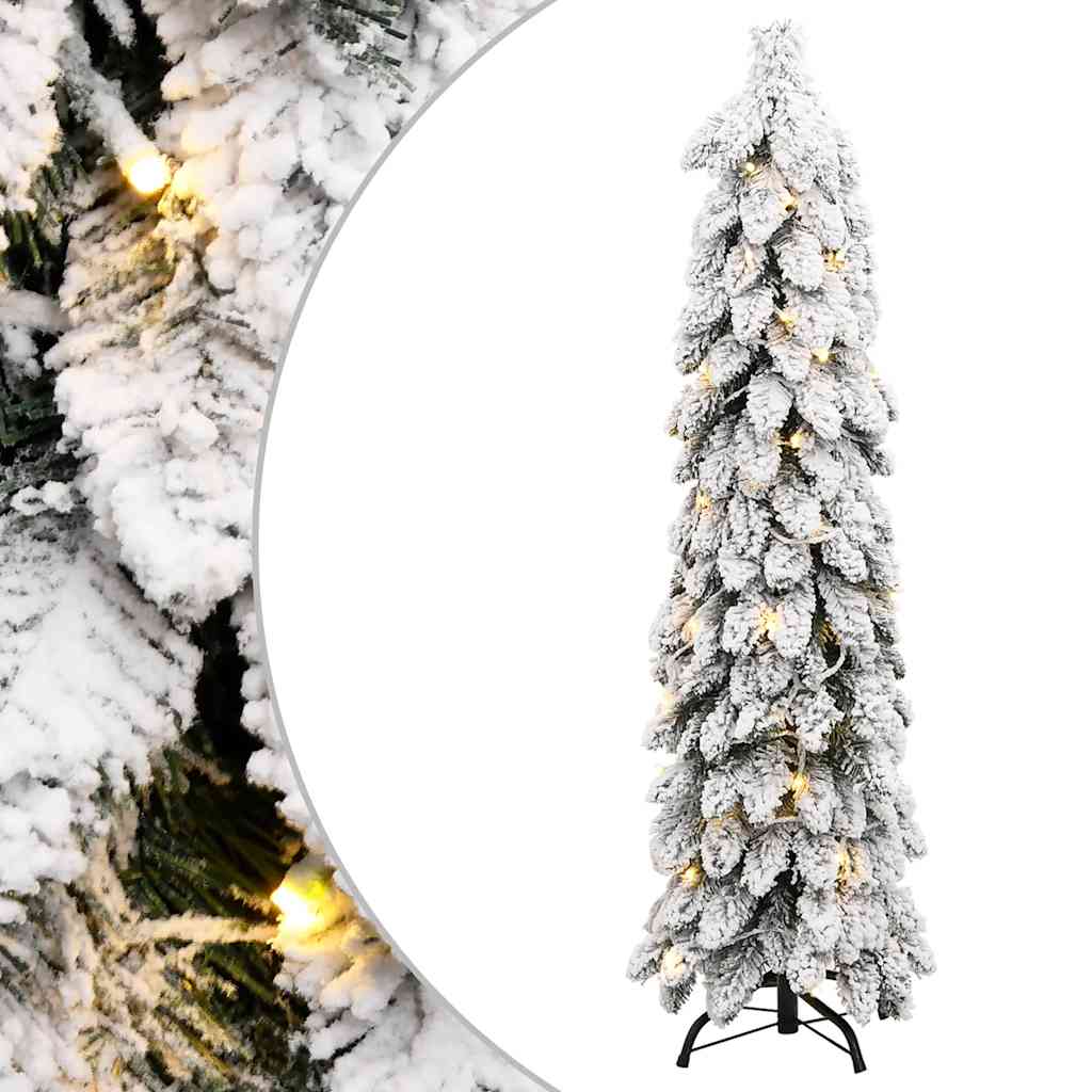 vidaXL Künstlicher Weihnachtsbaum Beleuchtung & Schnee 80 LEDs 150 cm