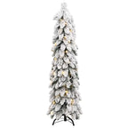 vidaXL Künstlicher Weihnachtsbaum Beleuchtung & Schnee 80 LEDs 150 cm