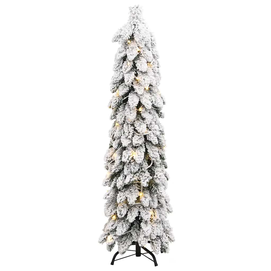 vidaXL Künstlicher Weihnachtsbaum Beleuchtung & Schnee 80 LEDs 150 cm