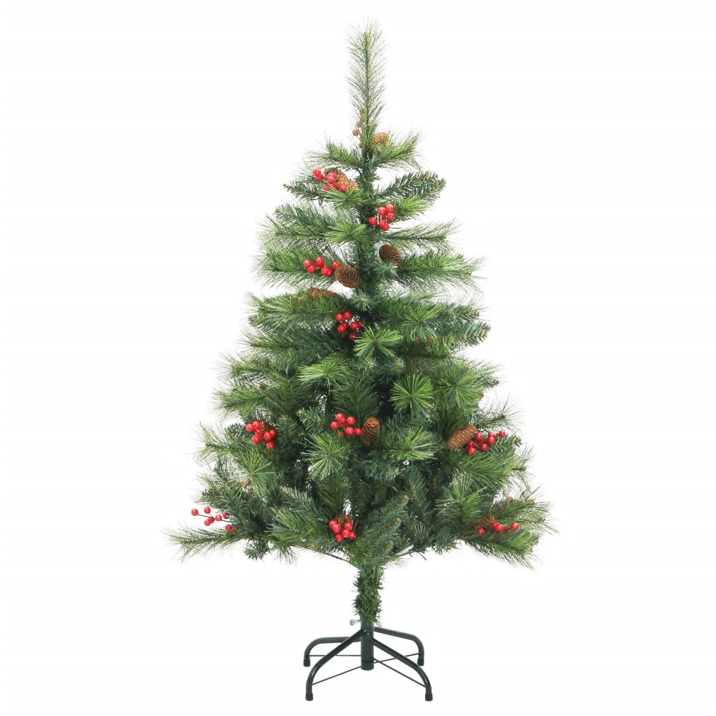 vidaXL Künstlicher Weihnachtsbaum Klappbar mit Zapfen & Beeren 120 cm