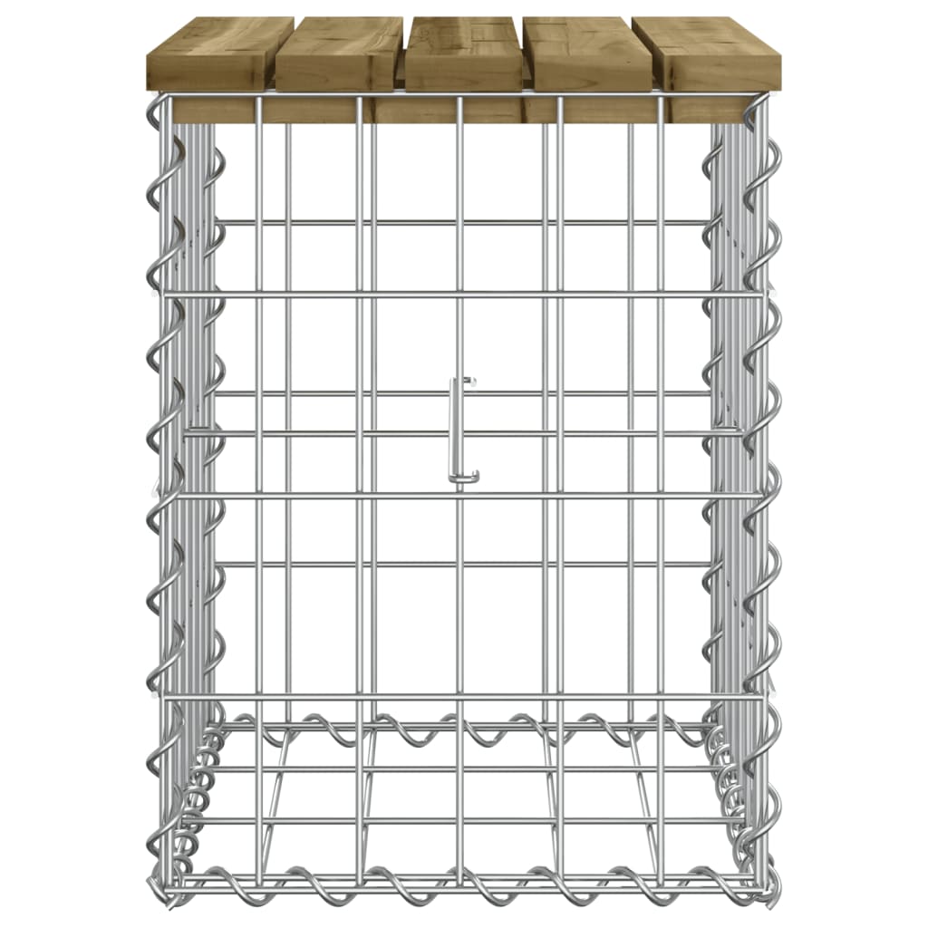 vidaXL Gartenbank aus Gabionen 33x31x42 cm Kiefernholz Imprägniert