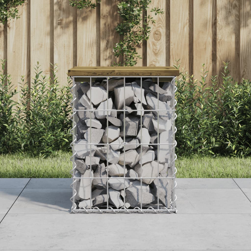 vidaXL Gartenbank aus Gabionen 33x31x42 cm Kiefernholz Imprägniert