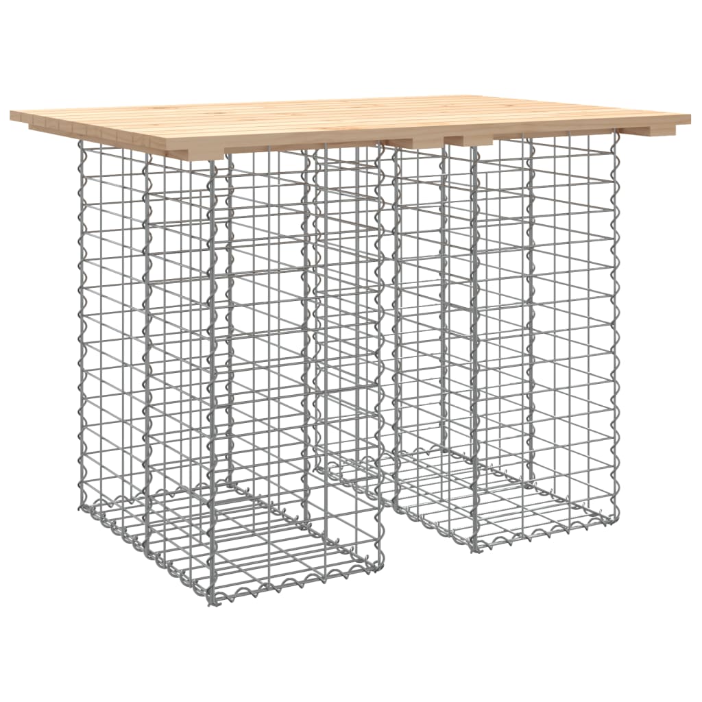 vidaXL Gartentisch aus Gabionen 100x70x72 cm Massivholz Kiefer