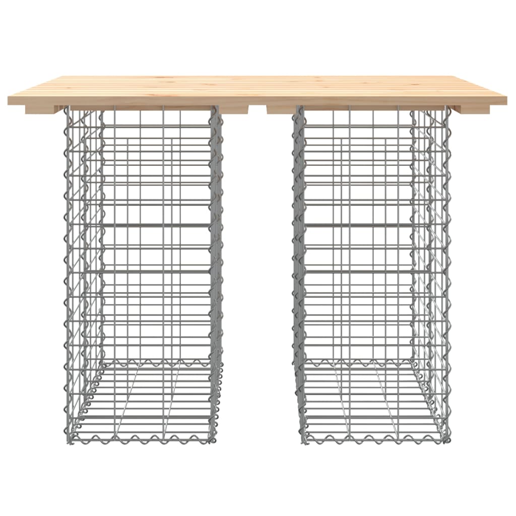 vidaXL Gartentisch aus Gabionen 100x70x72 cm Massivholz Kiefer
