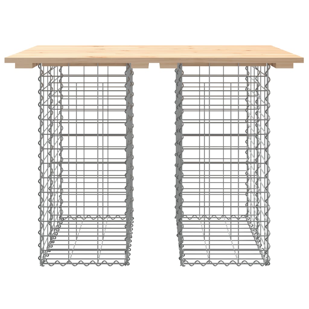 vidaXL Gartentisch aus Gabionen 100x70x72 cm Massivholz Kiefer