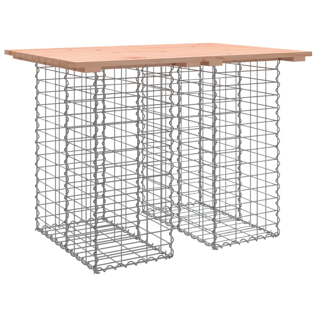 vidaXL Gartentisch aus Gabionen 100x70x72 cm Massivholz Douglasie