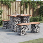 vidaXL Gartentisch aus Gabionen 100x70x72 cm Massivholz Douglasie