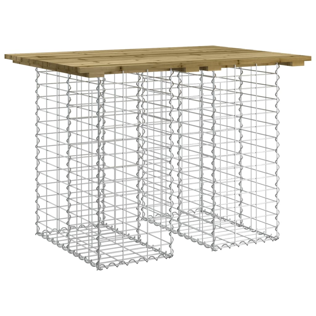 vidaXL Gartentisch aus Gabionen 100x70x72 cm Kiefernholz Imprägniert