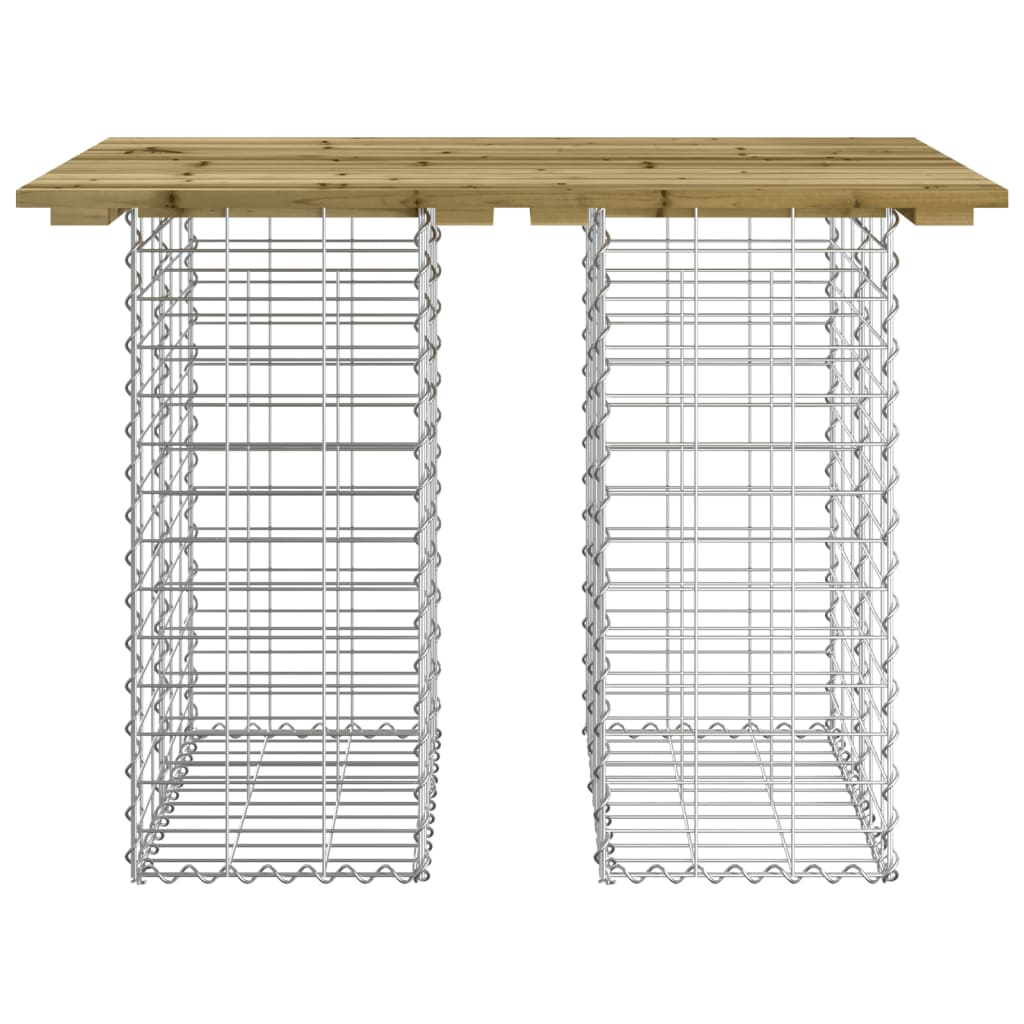 vidaXL Gartentisch aus Gabionen 100x70x72 cm Kiefernholz Imprägniert