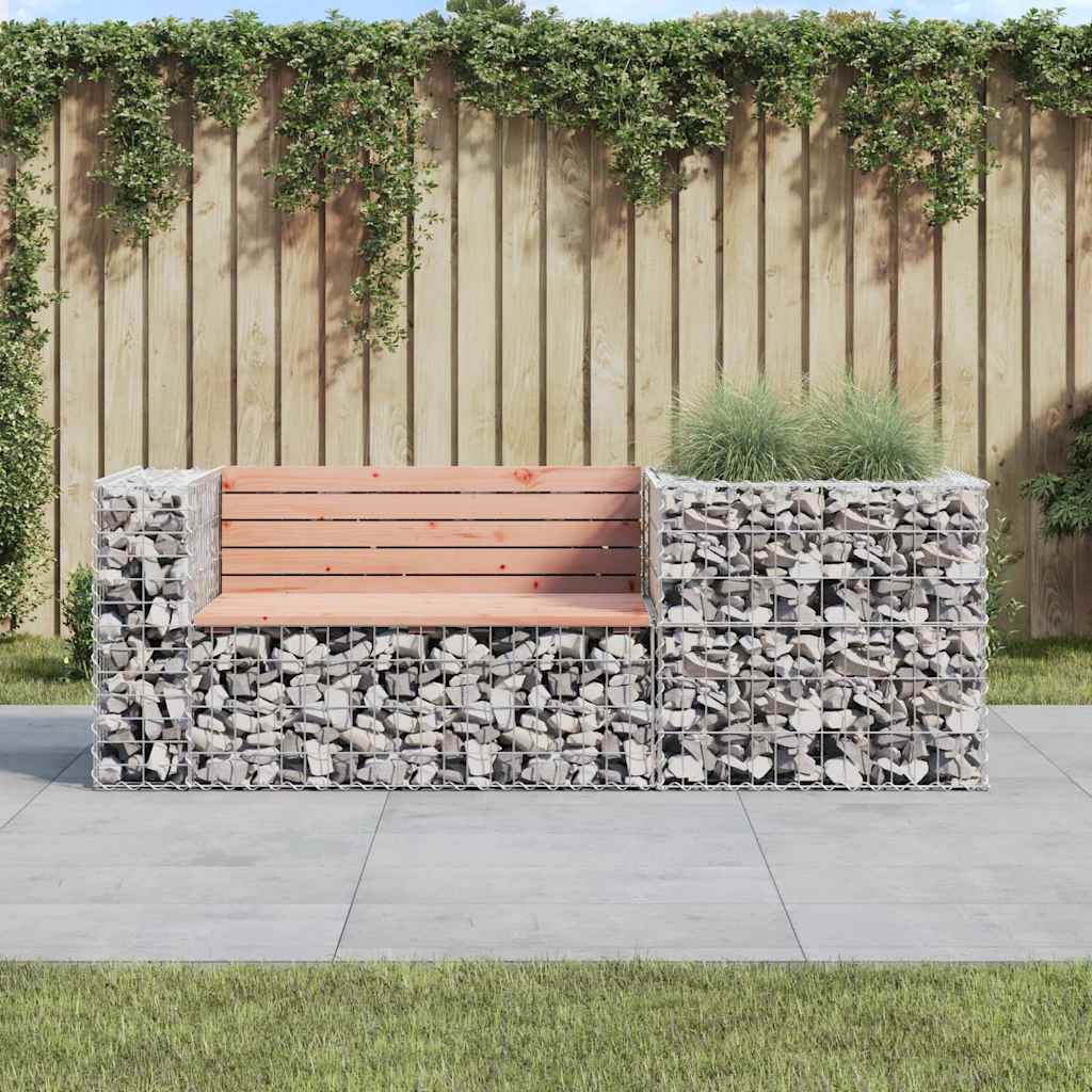 vidaXL Gartenbank mit Gabione Massivholz Douglasie
