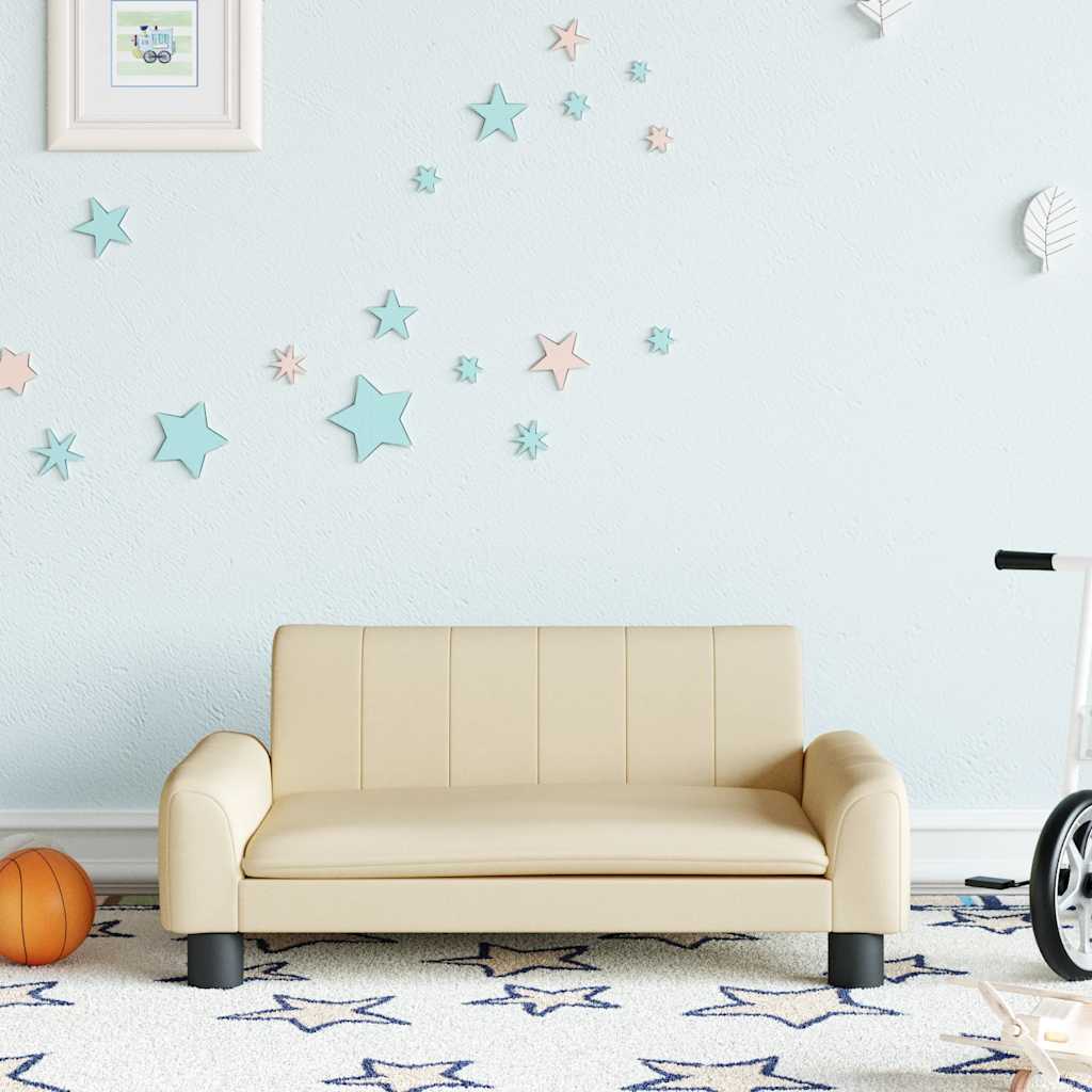 vidaXL Kindersofa Creme 90x53x30 cm Stoff