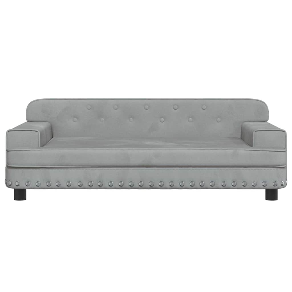 vidaXL Kindersofa Hellgrau 90x53x30 cm Samt