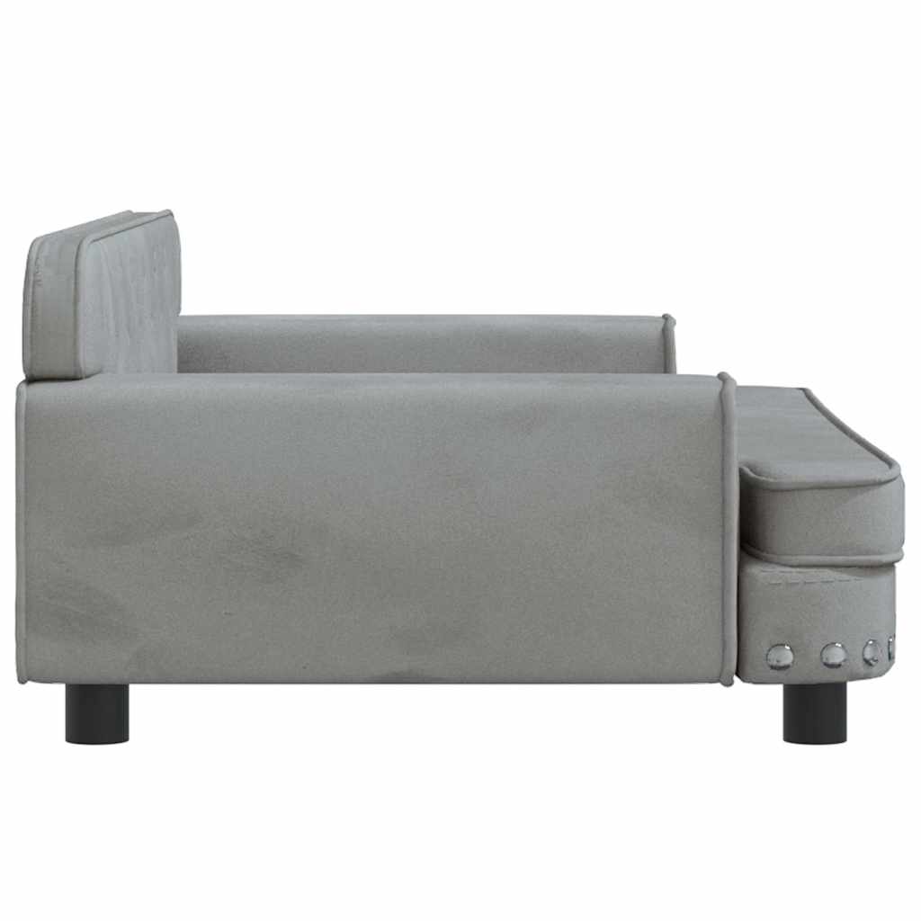 vidaXL Kindersofa Hellgrau 90x53x30 cm Samt