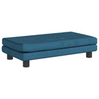 vidaXL Kindersofa mit Hocker Blau 100x50x30 cm Samt