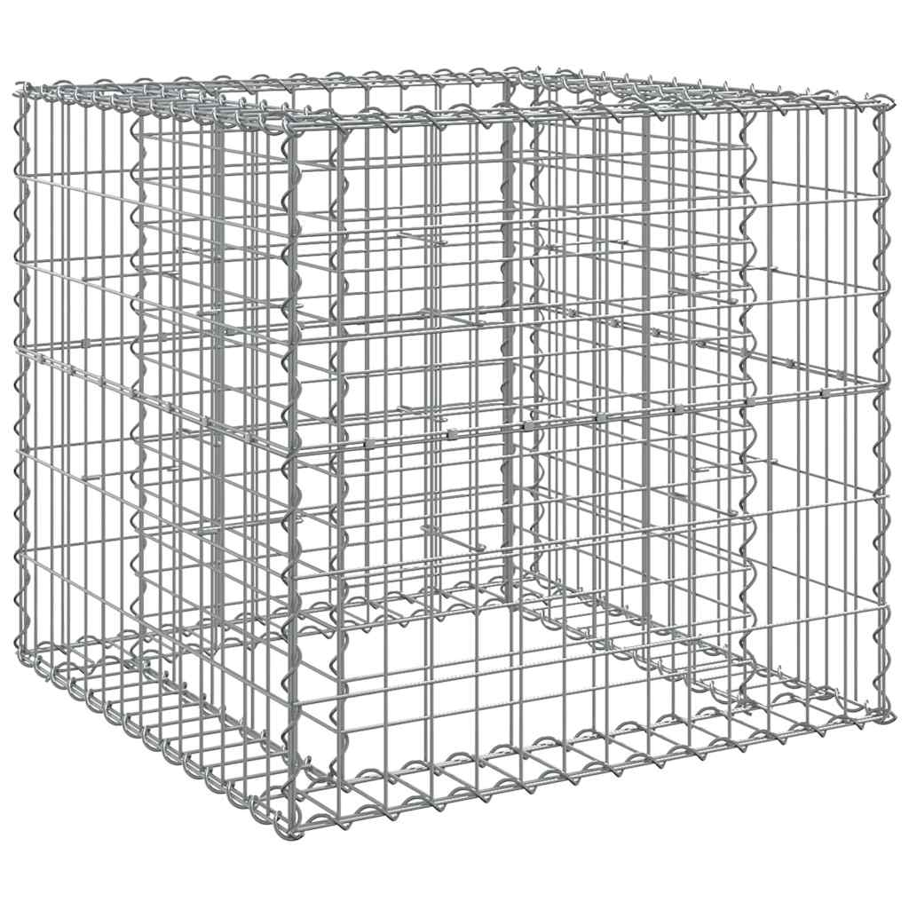 vidaXL Gabionenkorb Silbern 70x70x65 cm Verzinktes Eisen