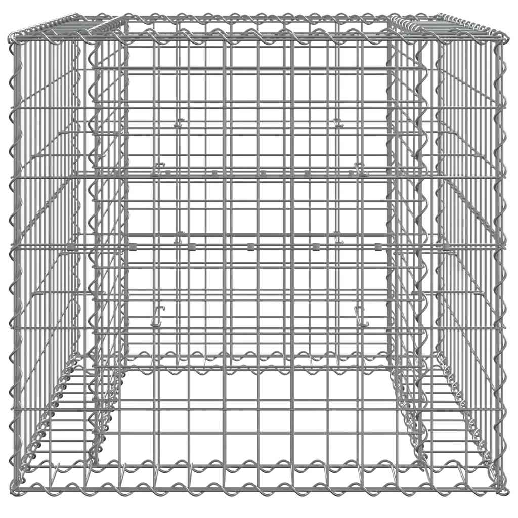 vidaXL Gabionenkorb Silbern 70x70x65 cm Verzinktes Eisen