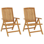 vidaXL Gartenstühle mit Kissen 2 Stk. Massivholz Teak