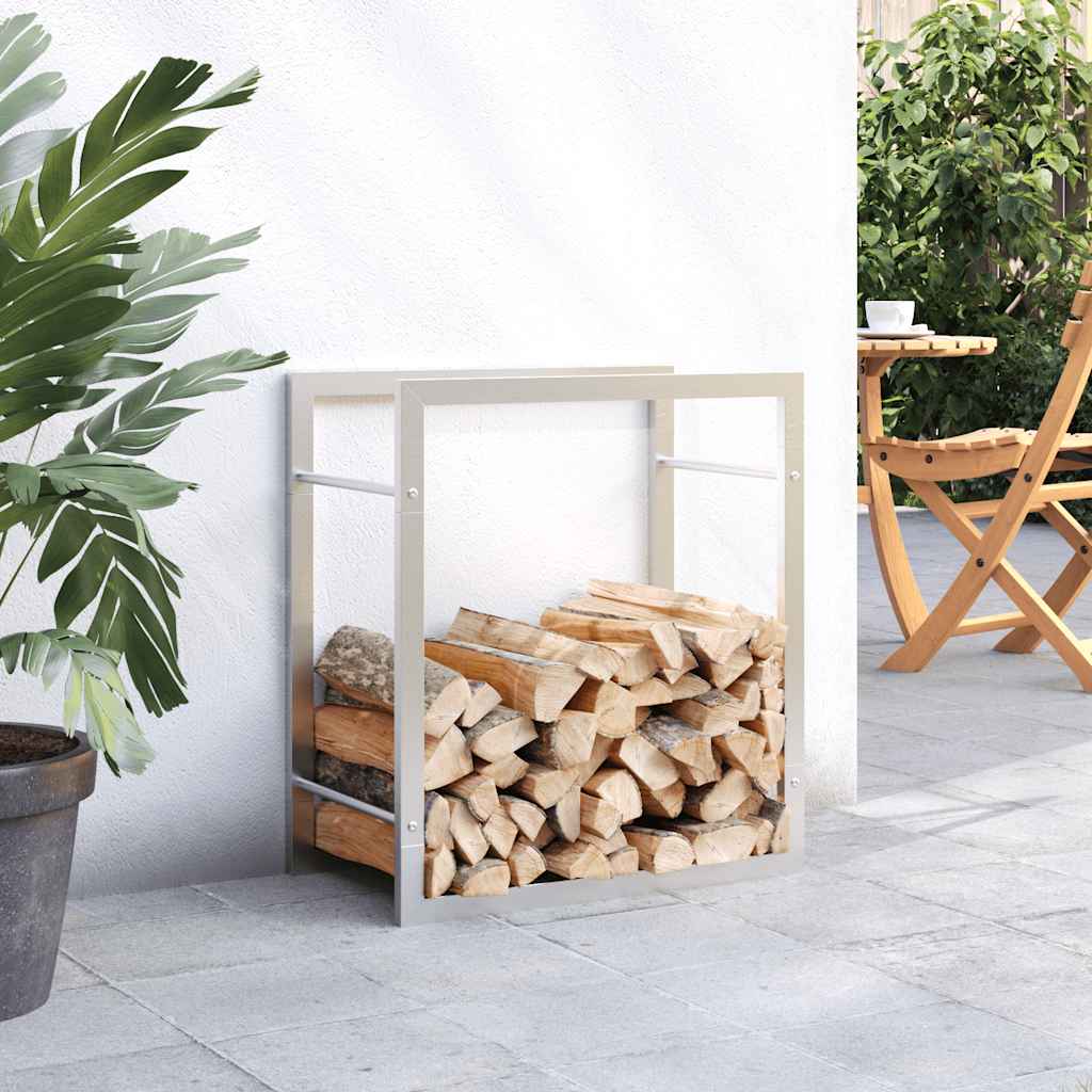 vidaXL Brennholzregal 50x28x56 cm Edelstahl