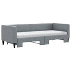 vidaXL Tagesbett Ausziehbar mit Matratze Hellgrau 80x200 cm Stoff