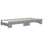 vidaXL Tagesbett Ausziehbar mit Matratze Hellgrau 80x200 cm Stoff