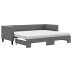 vidaXL Tagesbett Ausziehbar mit Matratzen Dunkelgrau 80x200 cm Stoff