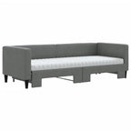 vidaXL Tagesbett Ausziehbar mit Matratzen Dunkelgrau 80x200 cm Stoff