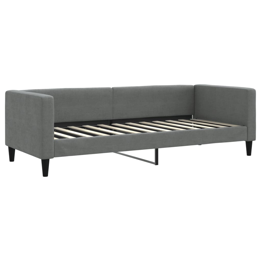 vidaXL Tagesbett Ausziehbar mit Matratzen Dunkelgrau 80x200 cm Stoff