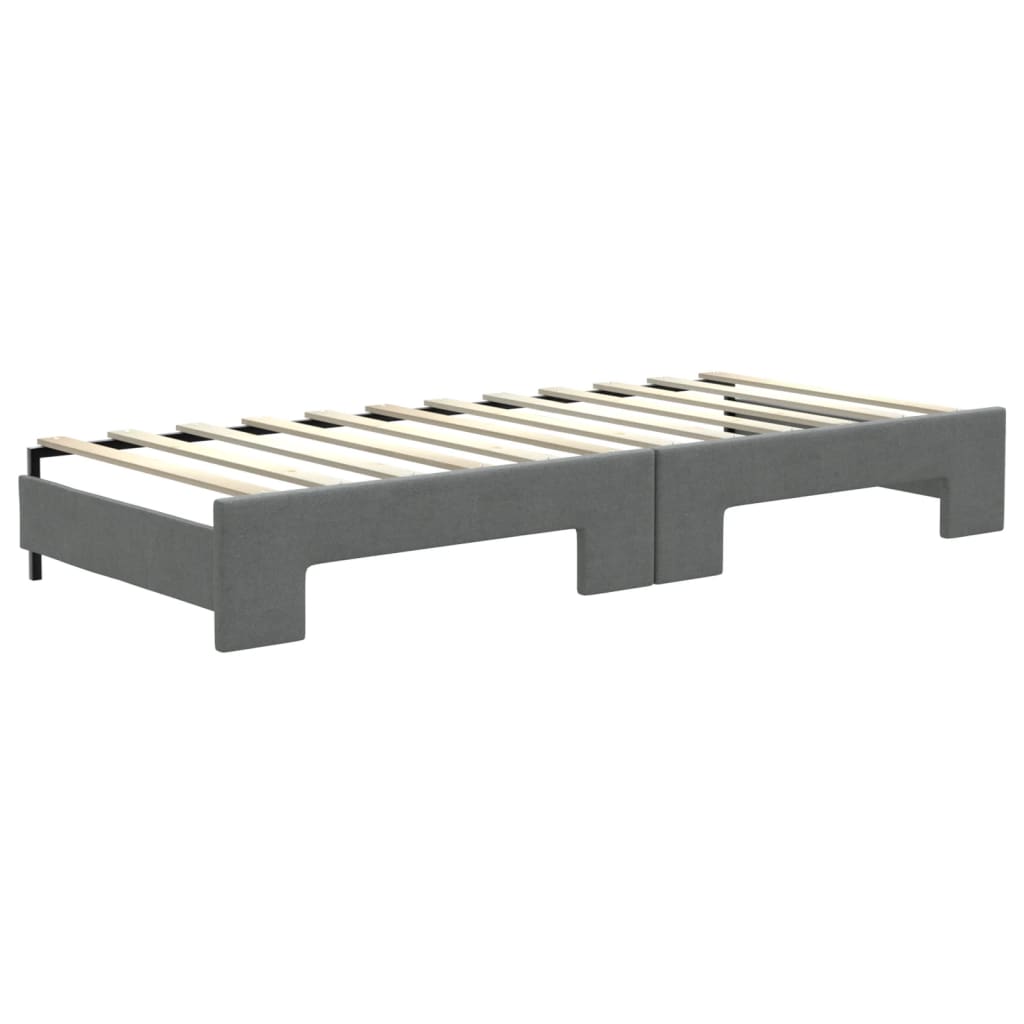 vidaXL Tagesbett Ausziehbar mit Matratzen Dunkelgrau 80x200 cm Stoff