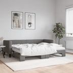 vidaXL Tagesbett Ausziehbar mit Matratzen Dunkelgrau 80x200 cm Stoff