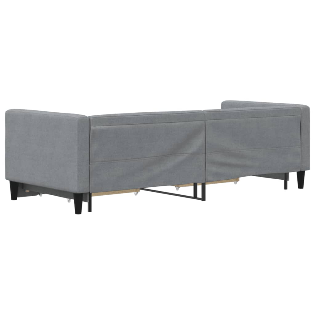 vidaXL Tagesbett Ausziehbar mit Schubladen Hellgrau 80x200 cm Stoff
