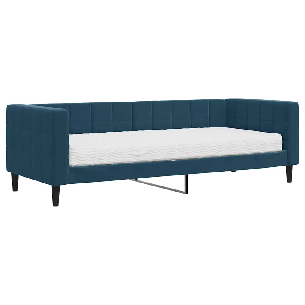 vidaXL Tagesbett mit Matratze Blau 80x200 cm Samt