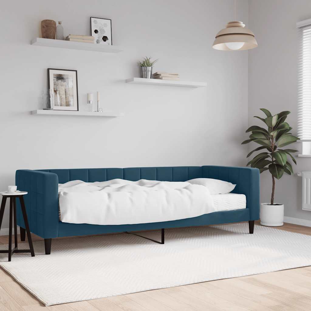 vidaXL Tagesbett mit Matratze Blau 80x200 cm Samt