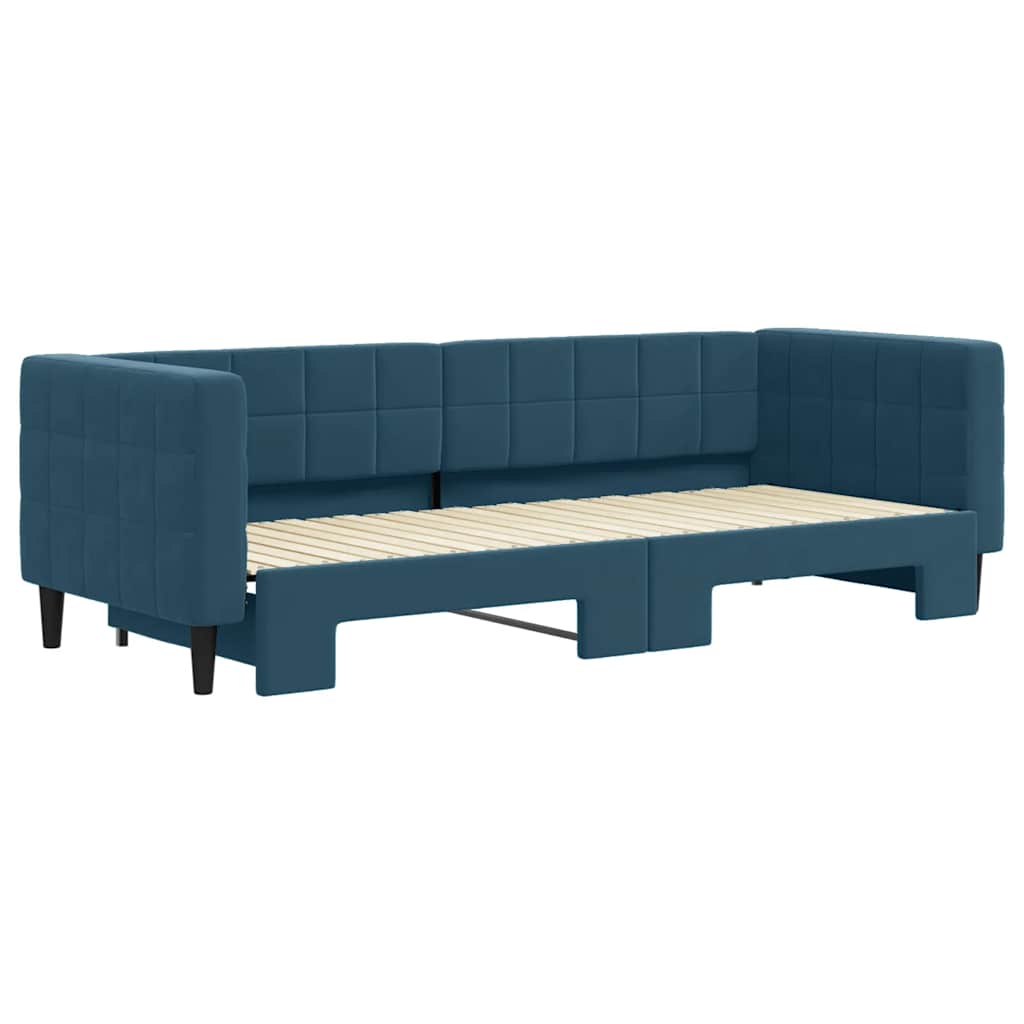 vidaXL Tagesbett Ausziehbar Blau 80x200 cm Samt