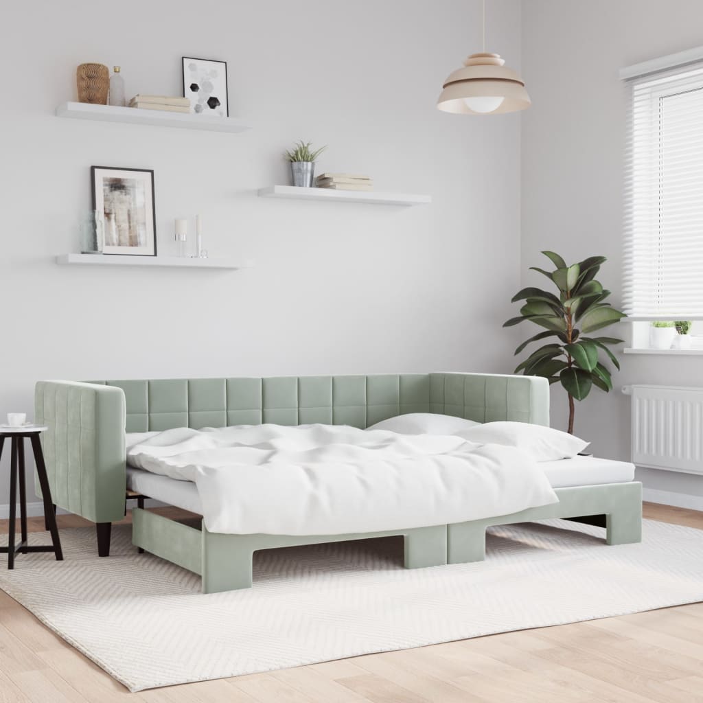 vidaXL Tagesbett Ausziehbar Blau 80x200 cm Samt