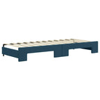 vidaXL Tagesbett Ausziehbar mit Matratzen Blau 80x200 cm Samt