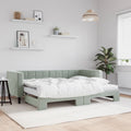 vidaXL Tagesbett Ausziehbar mit Matratzen Blau 80x200 cm Samt