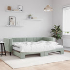 vidaXL Tagesbett Ausziehbar mit Matratzen Blau 80x200 cm Samt