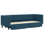 vidaXL Tagesbett Ausziehbar mit Schubladen Blau 80x200 cm Samt