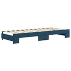 vidaXL Tagesbett Ausziehbar mit Schubladen Blau 80x200 cm Samt