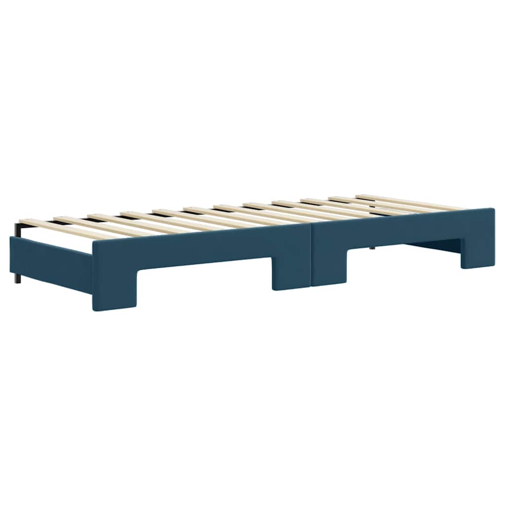 vidaXL Tagesbett Ausziehbar mit Schubladen Blau 80x200 cm Samt
