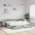 vidaXL Tagesbett Ausziehbar mit Schubladen Blau 80x200 cm Samt