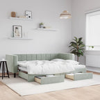 vidaXL Tagesbett Ausziehbar mit Schubladen Blau 80x200 cm Samt