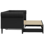vidaXL Tagesbett Ausziehbar Schwarz 90x200 cm Kunstleder