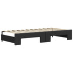 vidaXL Tagesbett Ausziehbar Schwarz 90x200 cm Kunstleder